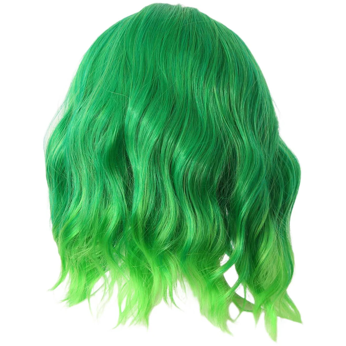 Green Gradient Fluorescent Middle Parted Curly Wig Women'S Wig Short Curly Hair for Performance Masquerade