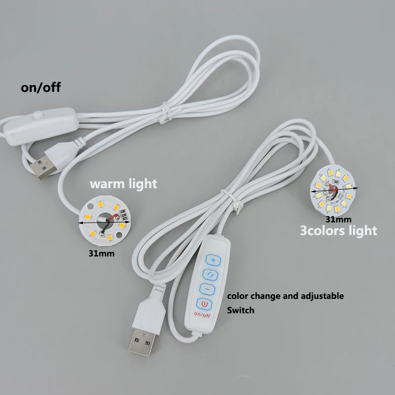 Warm White DC 5V 3W USB LED Lights 2835 chip single color Reading Night Light Desk Book tablet Lamp Switch power cable Dimmable led light desk lamp night light book light mini led light led desk lamp