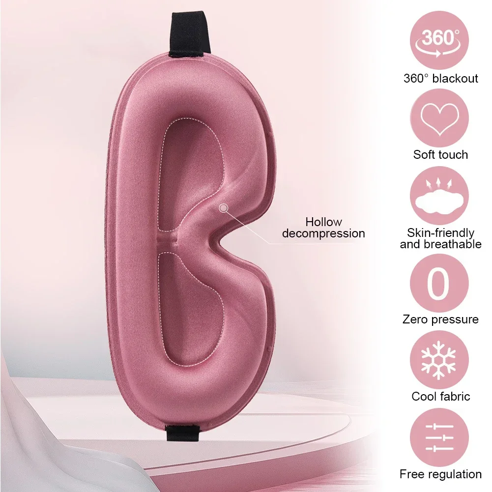 3D Memory Foam Silk Sleep Mask Soft Eye Patches Comfort Three Dimensiona Design Face Sleeping Mask Eyeshade Breathable Women Men 6