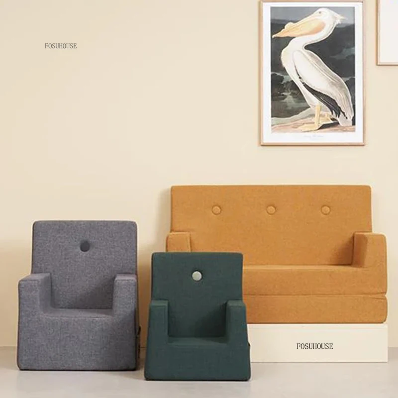 Foldable Children's Sofas Simple Small Apartment Lazy Tatami for Lying and Sleeping Bedroom Double Sofas Children's Furniture