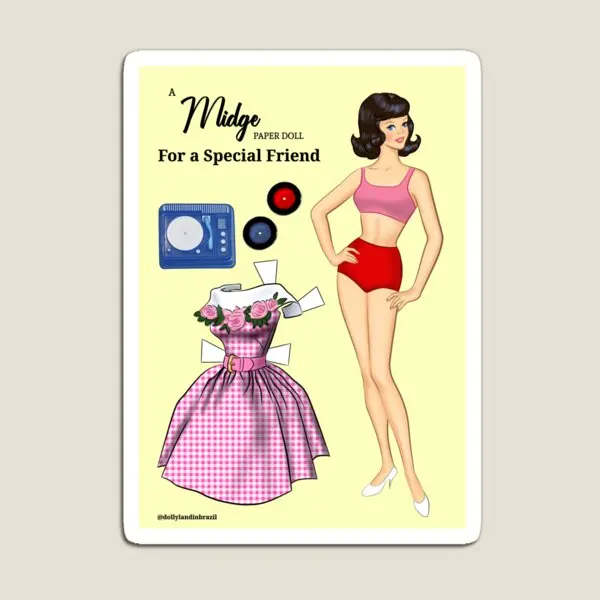 

Midge Card брюнетка магнитные игрушечные наклейки для детской магнитной розетки