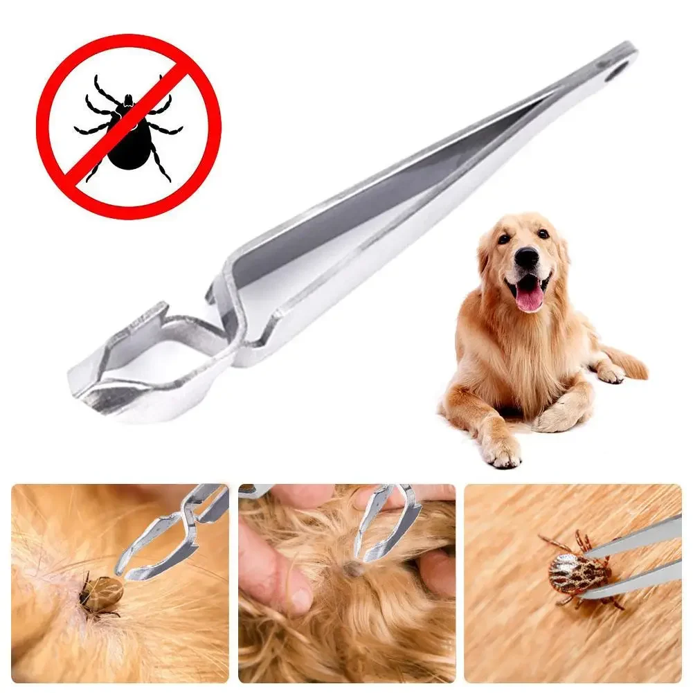 

2 In 1 Stainless Steel Pet Treatment Tick Removal Tool Set Fork Tweezers Clip Tick Removal Tool Tweezers For Cat Dog Supplies