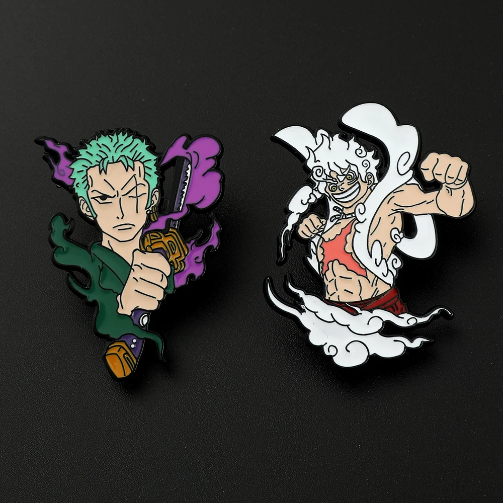 One Piece Ship Skull Luffy Zoro Badges Lapel Enamel Pins Backpack