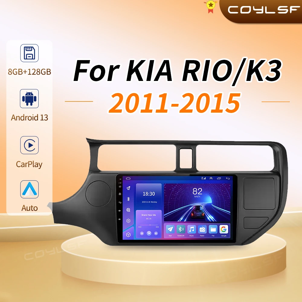 

For KIA RIO K3 PRIDE 2011-2015 2 Din Android Car Radio Multimedia Player Stereo GPS Navigation Speakers Audio Carplay