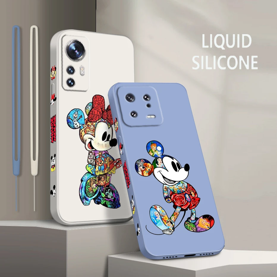 

Tattoo Mickey Mouse For Xiaomi Mi 13 12 12T 11 11T 10 10T 9 9SE Lite Pro Ultra A3 Liquid Left Rope Soft Phone Case Coque Capa