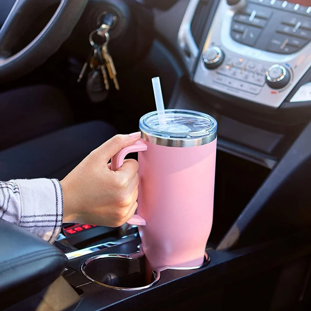 Poignée Pour Gobelet Isotherme 20 Oz - Compatible Yeti, Stanley - Polypropylène Noir - Pour Porte-gobelet Voiture