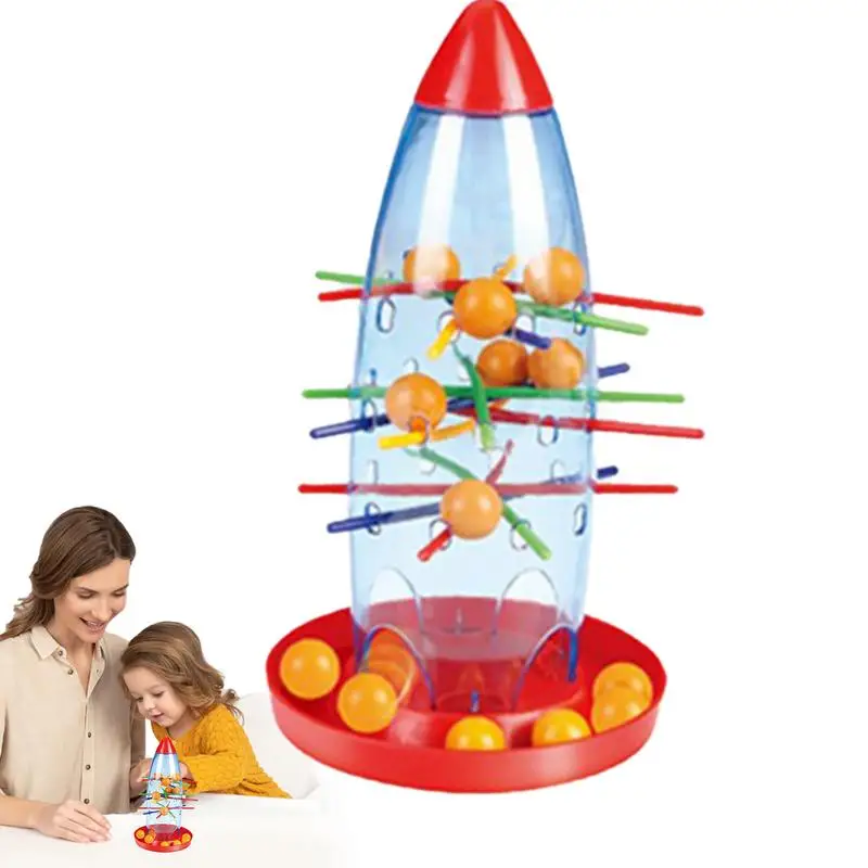 

Rocket Board Game Patience Training Stick Toys With Beads Family Games For Adults Parent-Child Interaction Develop Patience