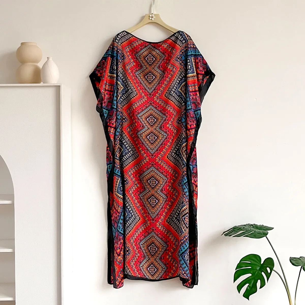 Spring and Summer Fashion African Dresses For Women Elegant Printed Silk Muslim Lady Kaftan Dress Sun Protection Kuwait Abaya