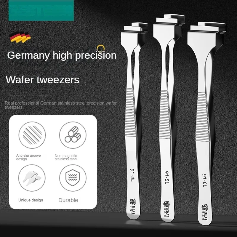 Wafer tweezers Stainless steel silicon wafer semiconductor flat head wide mouth clip chip wafer precision tweezers 10010 large diameter disc brushless dc motor generator stator core silicon steel sheet 36n42p