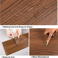 10Pcs 45x15cm PVC Floor Stickers Self-adhesive Waterproof Thickened Wall Stickers Wood Grain Floor Living Room Home Decoration 5