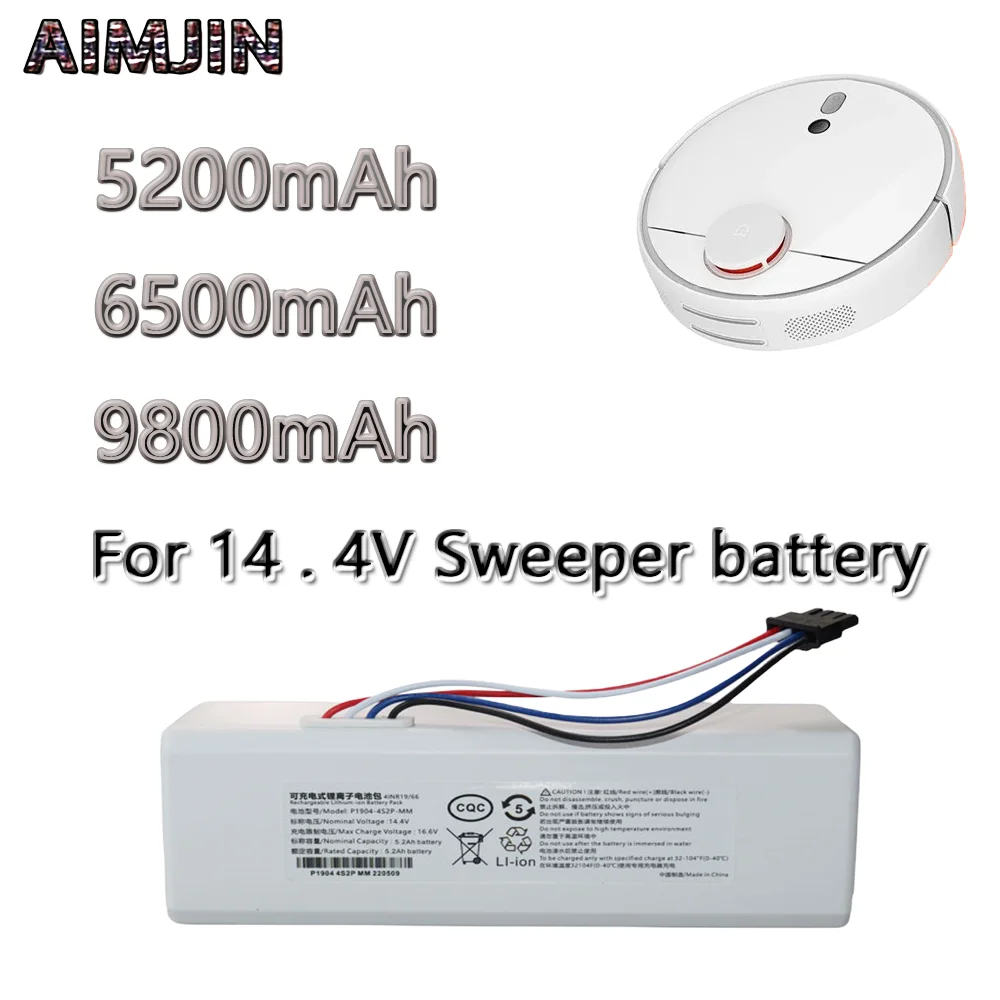 

New 5200mAh/6500mAh/9800mAh 14.4V Lithium-Ion Replacement Battery for Xiaomi Sweeping Robot P1904 4S1P MM