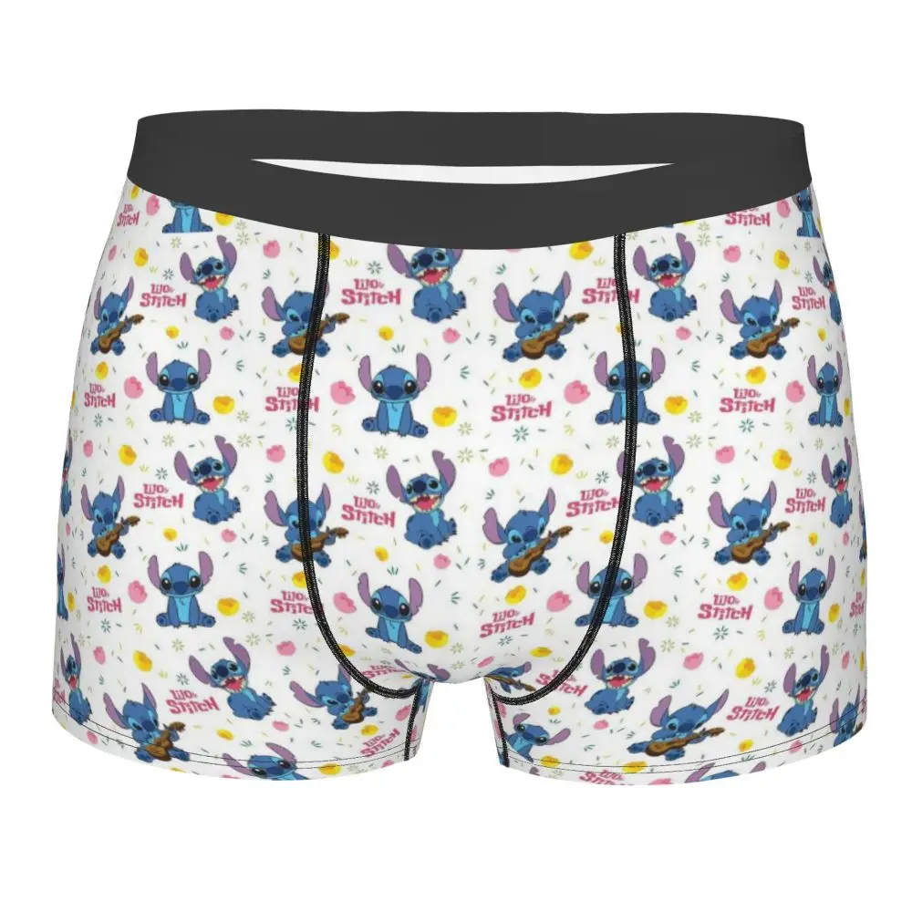 Custom Stitch Lion Cute Boxers Shorts Men's Disney Movie Briefs Underwear Fashion Underpants