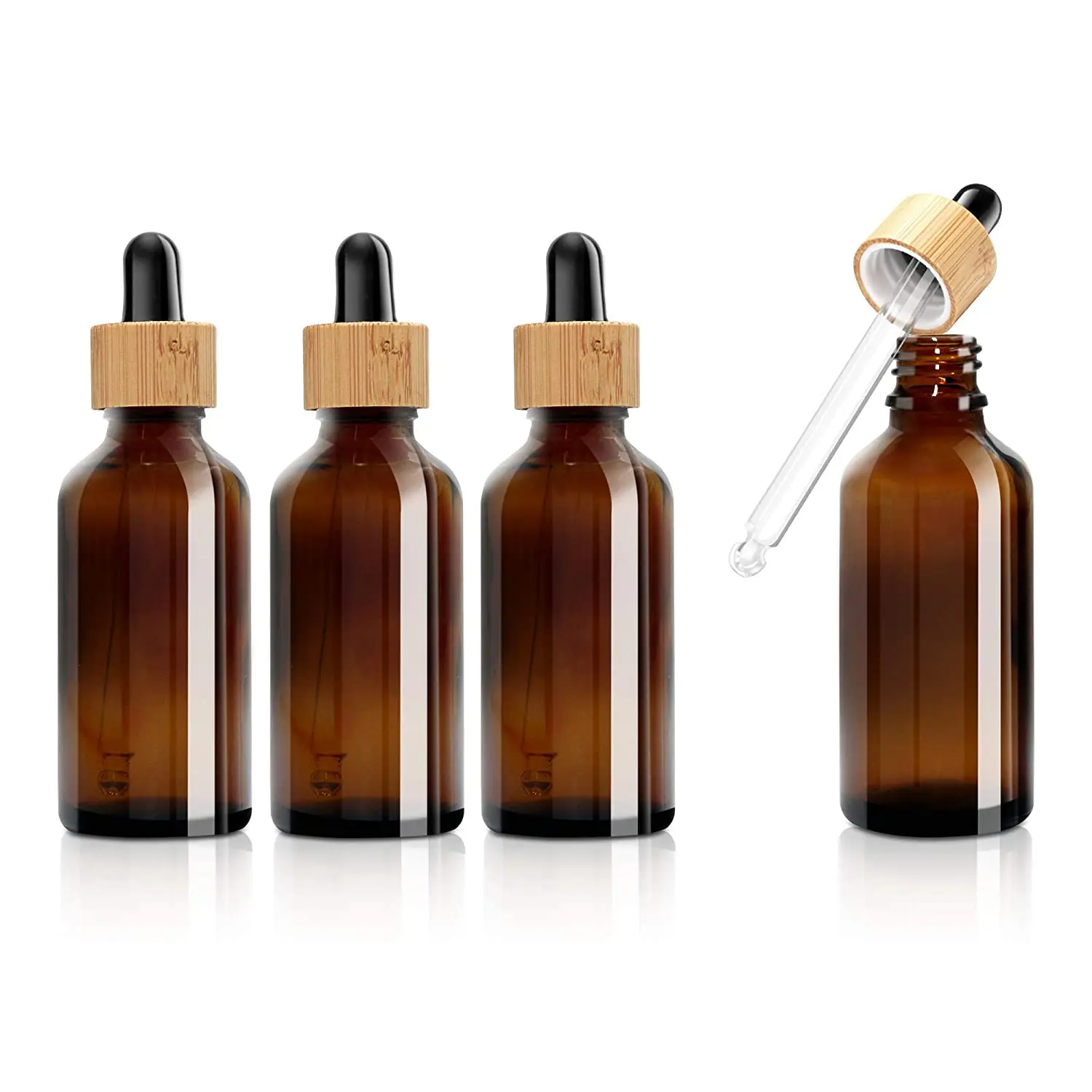 

4pcs Glass Dropper Bottles Essential Oil Bottles With Eye Dropper Lids Perfume Sample Vials Essence Liquid Cosmetic Containers