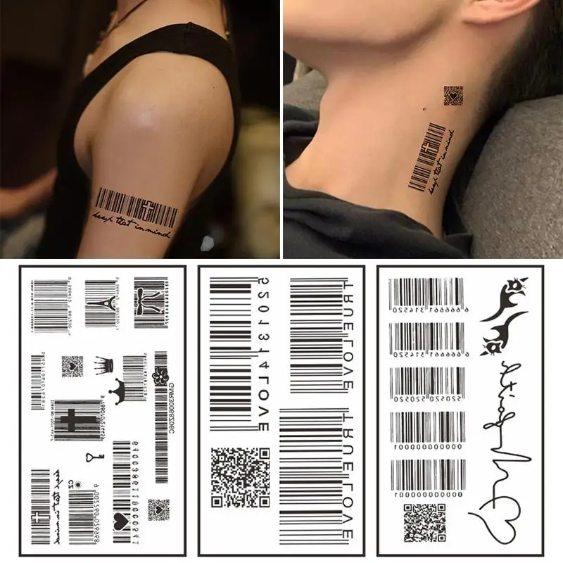 Waterproof Mini Love Barcode Temporary Tattoo Sticker