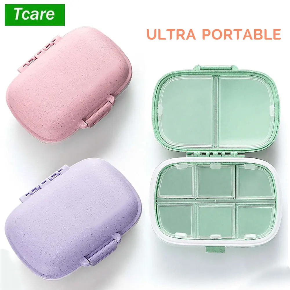 

8 Compartments Travel Pill Organizer Moisture Proof Pill Box for Pocket Purse Daily Pill Case Portable Medicine Vitamin Containe