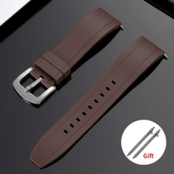 Universal Silicone Sport Wristband - Premium Waterproof Replacement Strap - 22mm (Brown)
