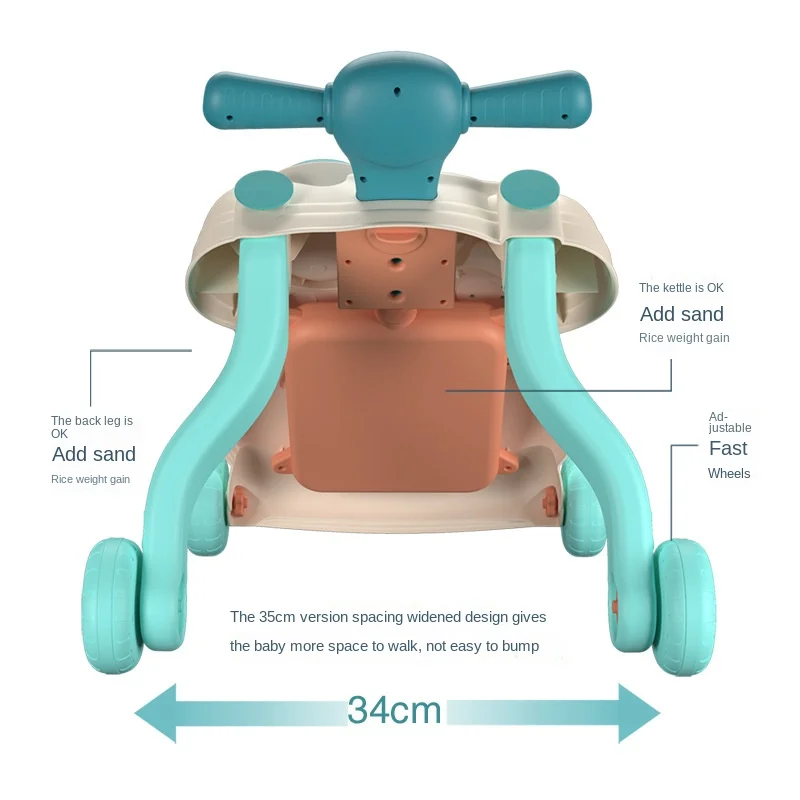 LazyChild Baby Walker Trolley Early Education Educational Baby Multi-Function Three-In-One Walker With Music Toy Anti-Rollover