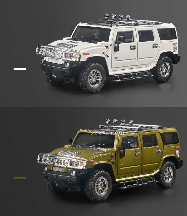 1:18 Hummer H2 Models Toys Miniature Cars Alloy Diecast with Light