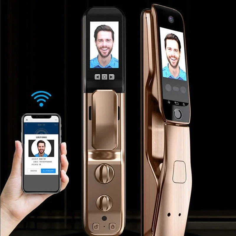 Fingerprint 3D Face Recongintion Fingeprint Smart Door Lock Tuya Wifi APP Remote Control Digital Lock Keyless Touch Screen