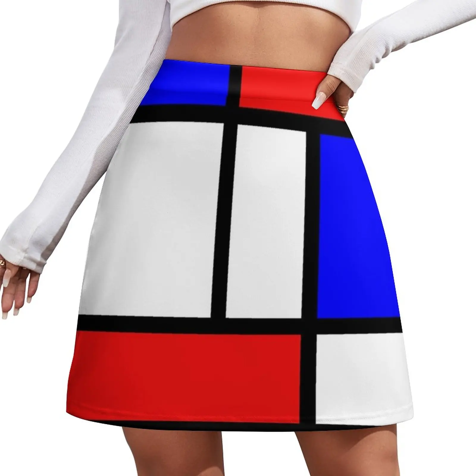 Mondrian Mini Skirt Women's skirt korean summer clothes rave outfits for women shorts