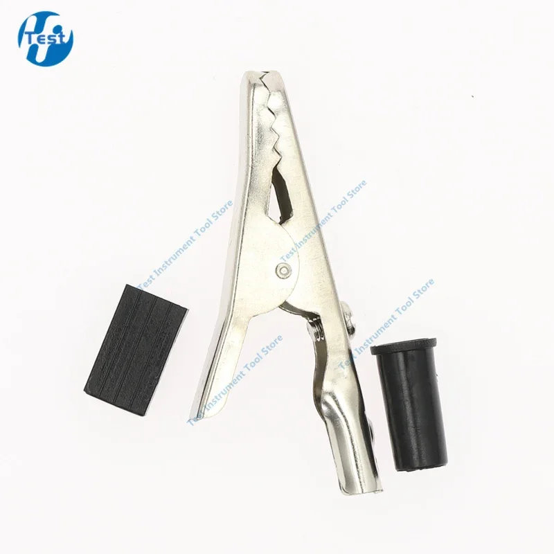 10pcs/lot Insulated Crocodile Clips Plastic Handle Cable Lead Testing Metal Alligator Clips Clamps 52mm Length 15A alligator clips test clip