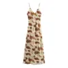 HH TRAF Woman Slim Evening Sling Dress 2025 Summer Women Printed Midi Dresses Back Zipper V-Neck Sleeveless Backless Dresses 1