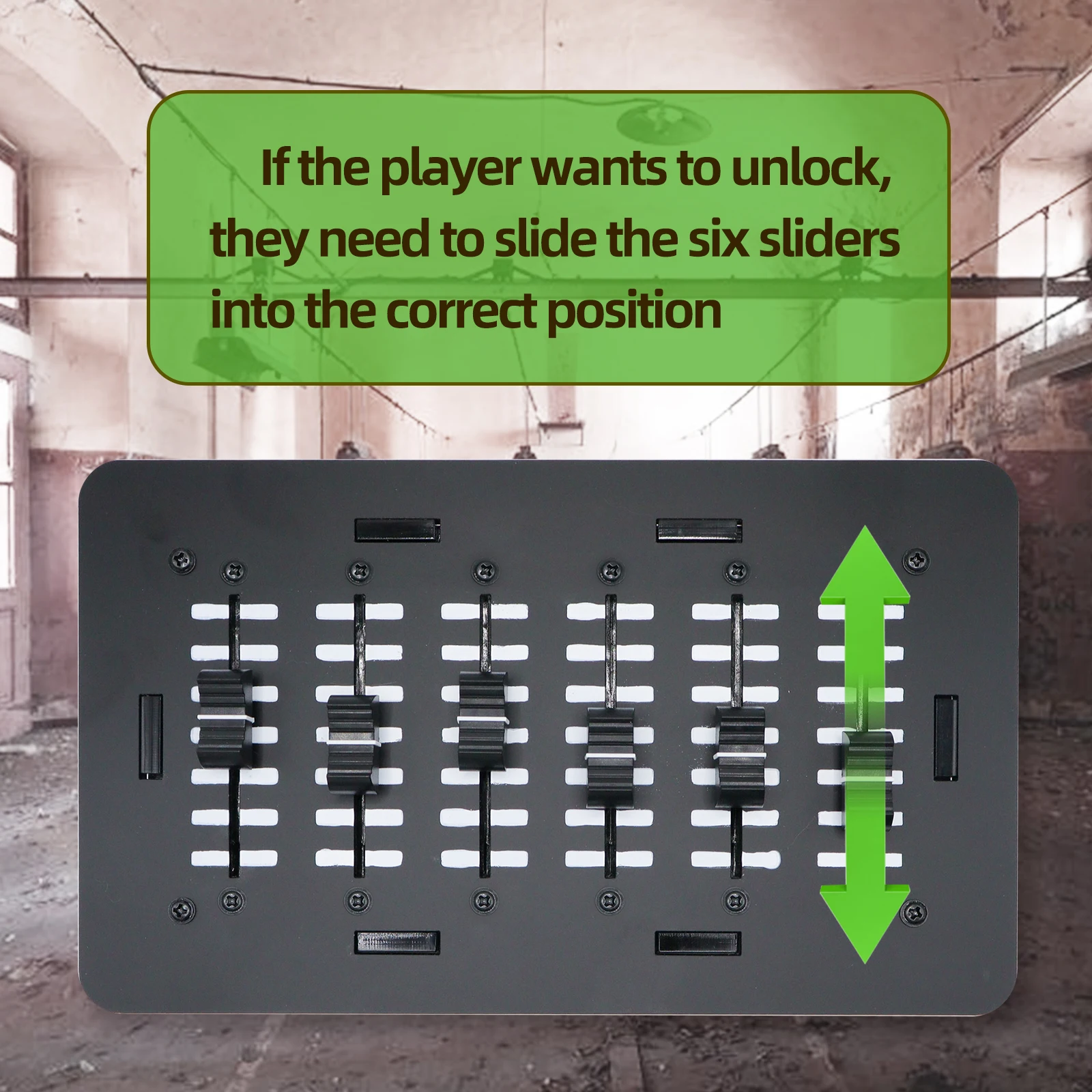 Mysterious Studio Store Escape Room Props Room Escape Game Props Six Sliders Adjust Slider to Right Position to Unlock