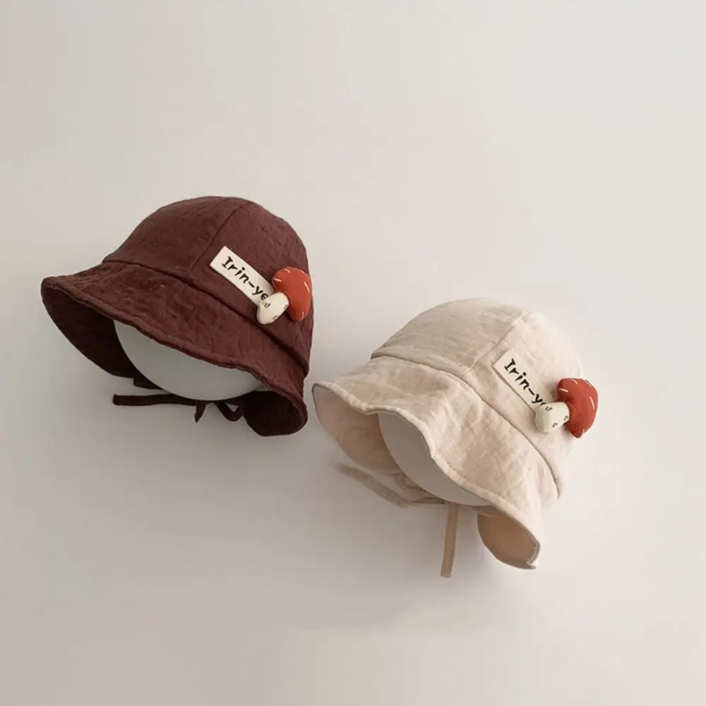 Breathable Mushroom Kids Sunhat Korean Style Foldable Baby Bucket Hat Summer Cotton Sun Protection Panama Hat 5-24 Months