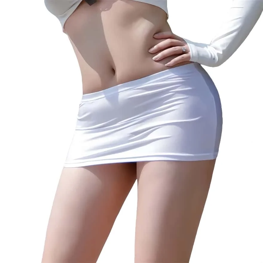 Sleek Black Sheer Bodycon Mini Skirt - Ultra Thin Silk Wrap Design for Women, Perfect for Spring & Summer Fashion