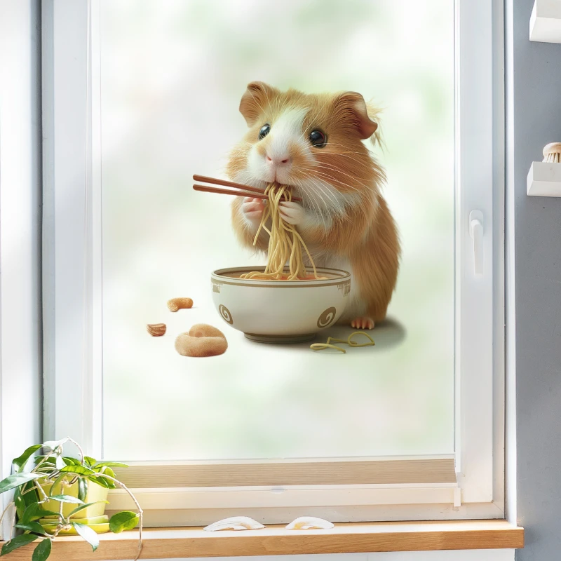 Cute Guinea Pig Toilet Stickers for Bathroom Toilet Lid Backrest