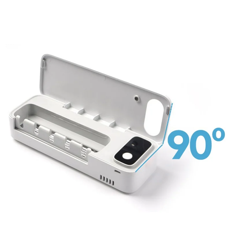 A84G-스마트 살균기 충전식 무선 칫솔 클리너, 벽걸이형 무타공 칫솔 홀더 정리함