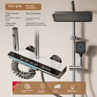 Smart Digital Display Bathroom Shower Set Piano Key Rainlfall Bath Showers System Set Apartment Bathtub Shower Faucet Full Set 2