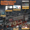 Retro Steam Train Track Toy Set with Smokes,Lights, Sound,Tracks,Electric Toy Train with Locomotive Engine,Cargo Cars and Tracks 2