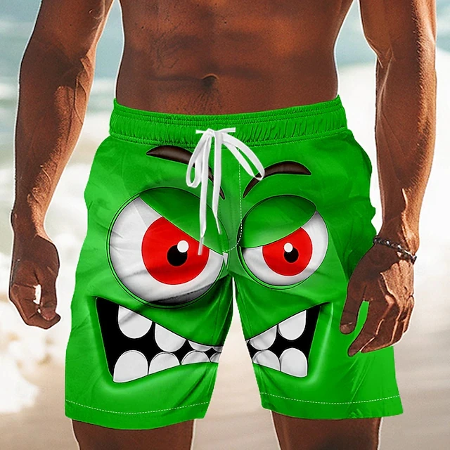 New Fashion 3D Print Board Shorts Mens Funny Face Graphic Short