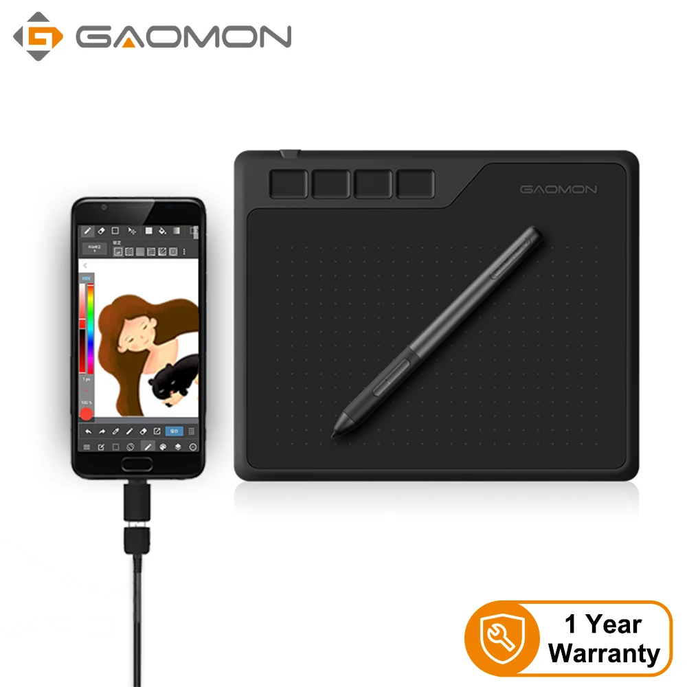 GAOMON S620 6.5 x 4" Digital Graphic Tablet for Drawing Painting&Game OSU, 8192 Level Pen Tablet Support Android/Windows/Mac OS