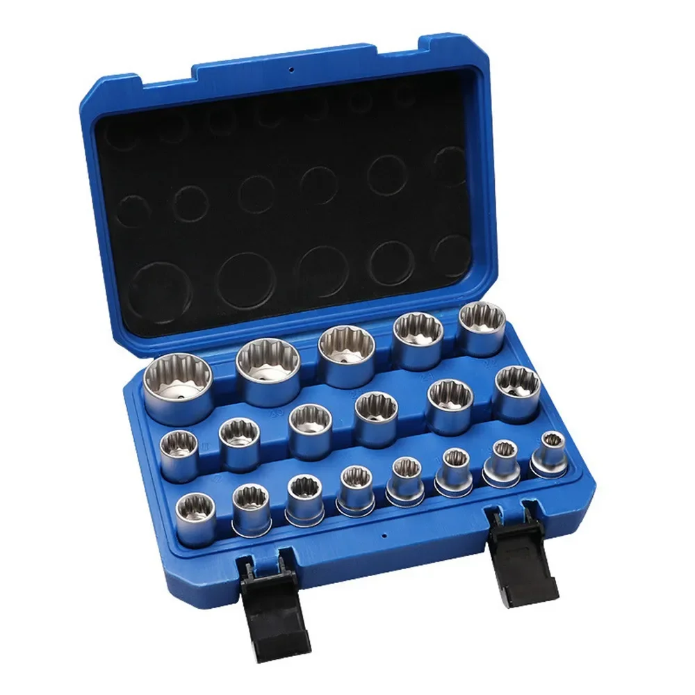 

8-32mm Socket Hex Splined Wrench Torx 12 Set Tool Torx Point Kit Bit Hex Socket Lock Set Socket Socket Repair 1/2”