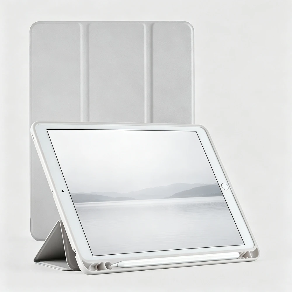 Magnetic Flip Smart Cover with Soft Silicone Shell