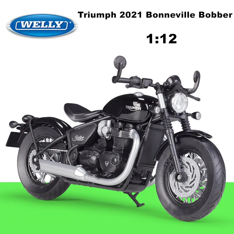 WELLY 1:12 Triumph 2021 Bonneville Bobber Simulation Alloy Motorcycle Model Toy Boy