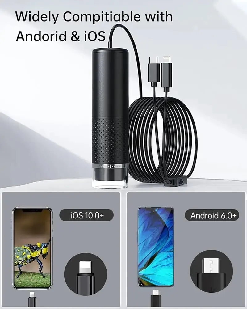 휴대용 디지털 현미경 1600X 배율 USB 현미경 카메라 IOS 안드로이드에 대한 8led 동전 돋보기와 성인 어린이