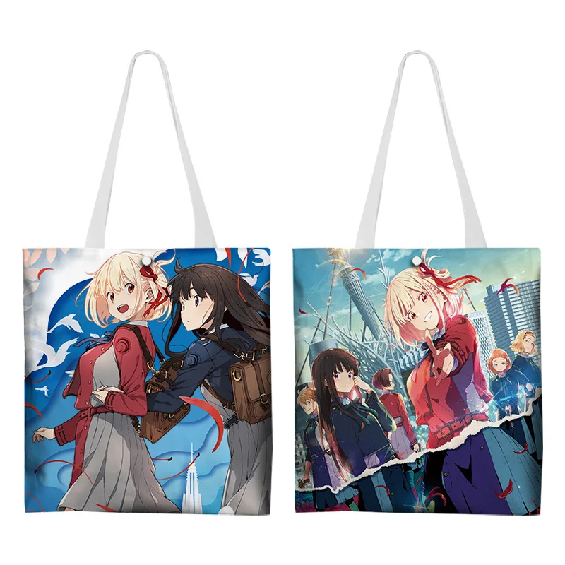 

Anime Lycoris Nishikigi Chisato Inoue Takina Cartoon Shopping Bag Women Shoulder Handbag Shopping Canvas Bag Sling Bag