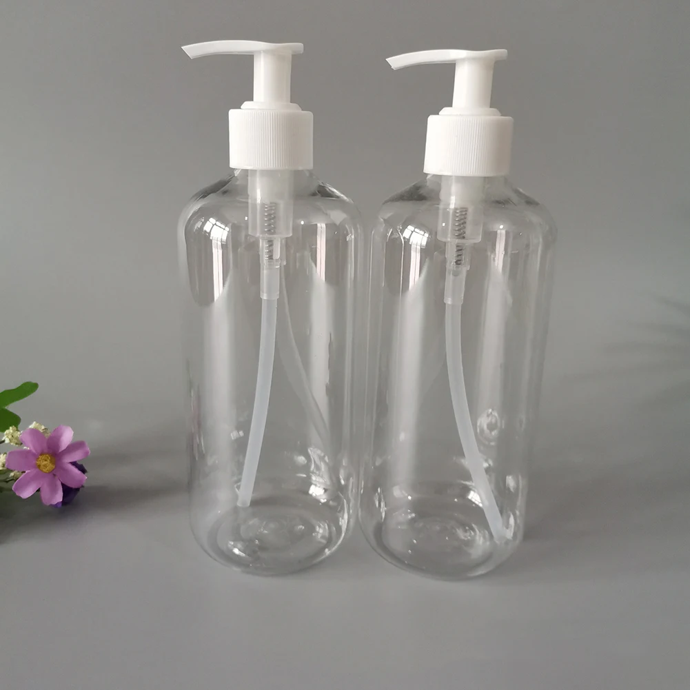 Ljdeals 2 Bottiglie Dispenser In Plastica Ambrata 473 Ml Con Pompa – Contenitori Sottili Per Shampoo, Lozioni E Sapone – Senza BPA - 2