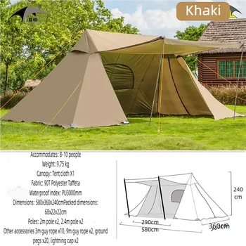 Double-Peaked A-Shape Camping Tent 1