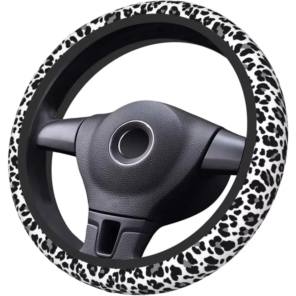 Set Accessori Auto Leopardato - Coprivolante, Coprifreno E Coprilevera Per Donne, Universale - Foto 9