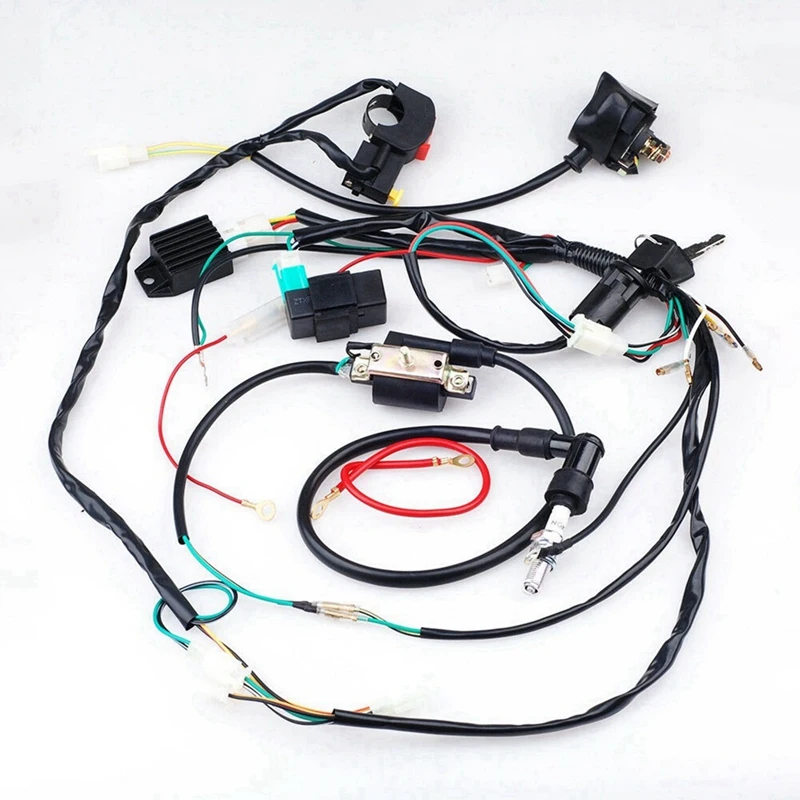 

50-125CC Wire Harness Ignition System Starter Bus Kit Parts Accessories For Off-Road Vehicles Beach Bikes ATV