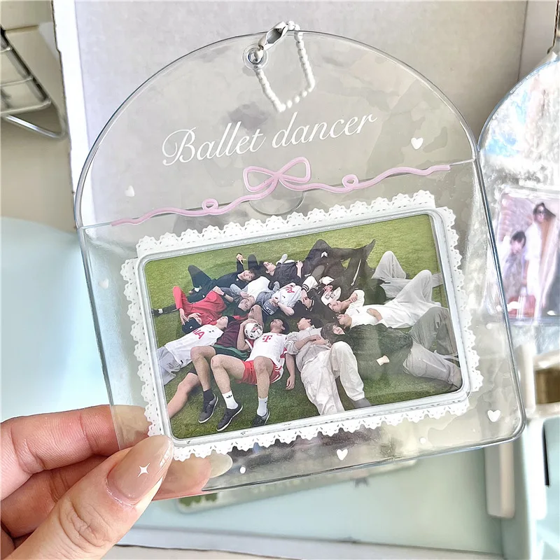 Lucky Clover Horizontal Card Holder Cute Hard Plastic ID Card Protector Collectible Photo Card Sleeve for K-Pop Cards