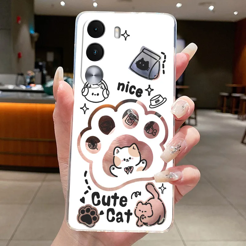 Aesthetic Cute Cat Soft Silicone Transparent Phone Case