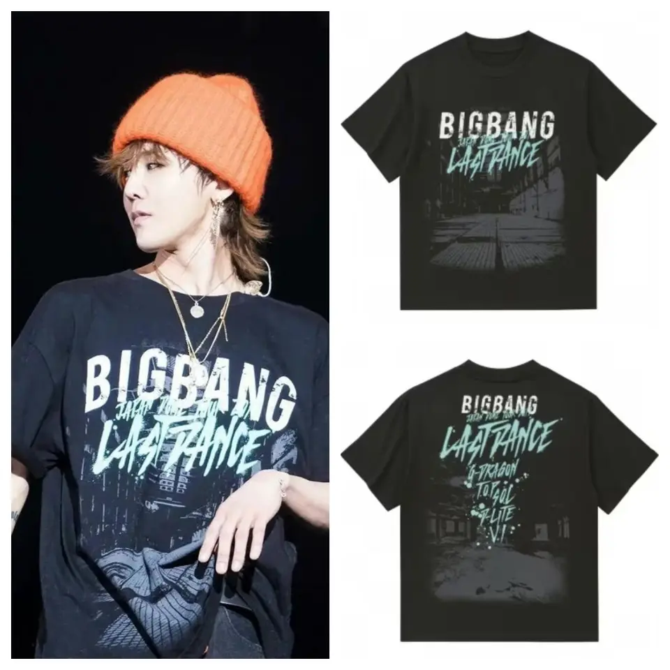 BIGBANG G Dragon T Shirt Kpop Fashion GD Concert Same Letter Print