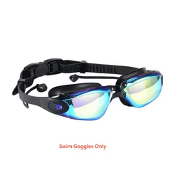 Premium Anti - Fog UV Protection Swim Goggles with Nose Clip and Earplugs - Full Face Leak - Proof Design - As the picture (Blue Golden)