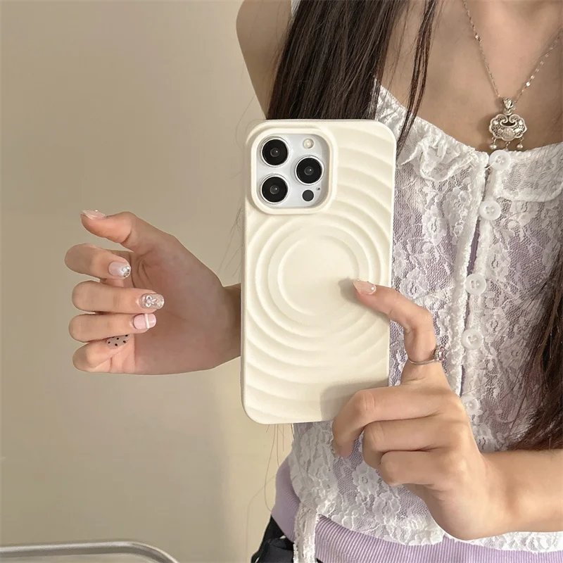 3D Water Ripple Liquid Silicone Magsafe Phone Case For iPhone