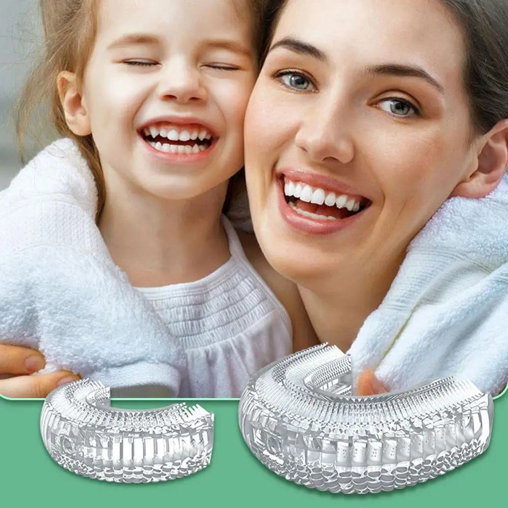360 Degree Teeth Whitening Children Silicone Brush Head Electric Toothbrush U-shape Toothbrush Head Replaceable